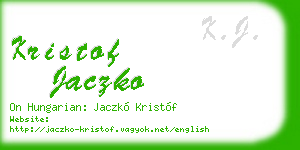 kristof jaczko business card